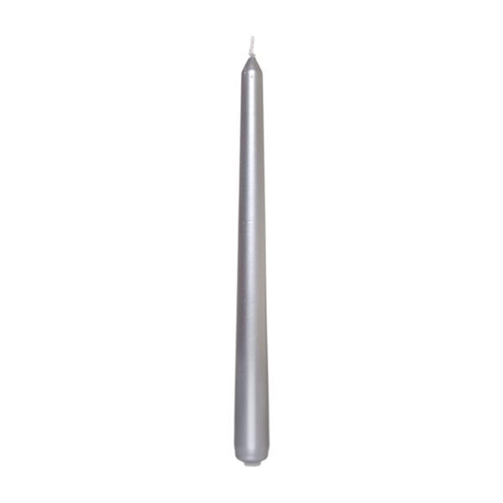 Price's Venetian Silver Wrapped Dinner Candles 25cm (Pack of 10) Extra Image 1